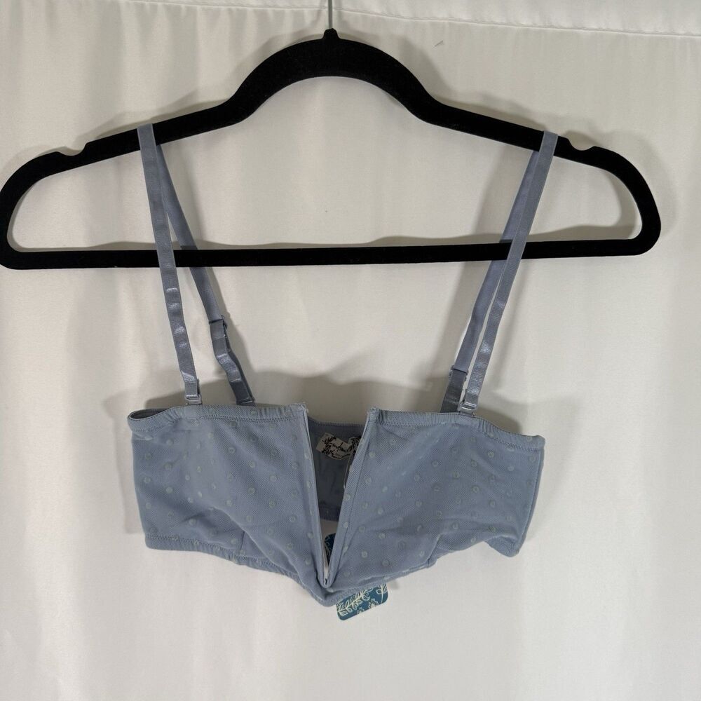 New Free People Sierra Bralette Women's XS Blue Pullover Sheer Back Adjustable